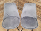 MMILO Dining Chairs Velvet Upholstered Black Legs Set Four