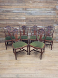 Prince Of Wales Hepplewhite Dining Chairs Mahogany Set Six Shield Back