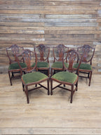 Prince Of Wales Hepplewhite Dining Chairs Mahogany Set Six Shield Back