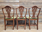 Prince Of Wales Hepplewhite Dining Chairs Mahogany Set Six Shield Back