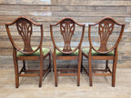 Prince Of Wales Hepplewhite Dining Chairs Mahogany Set Six Shield Back