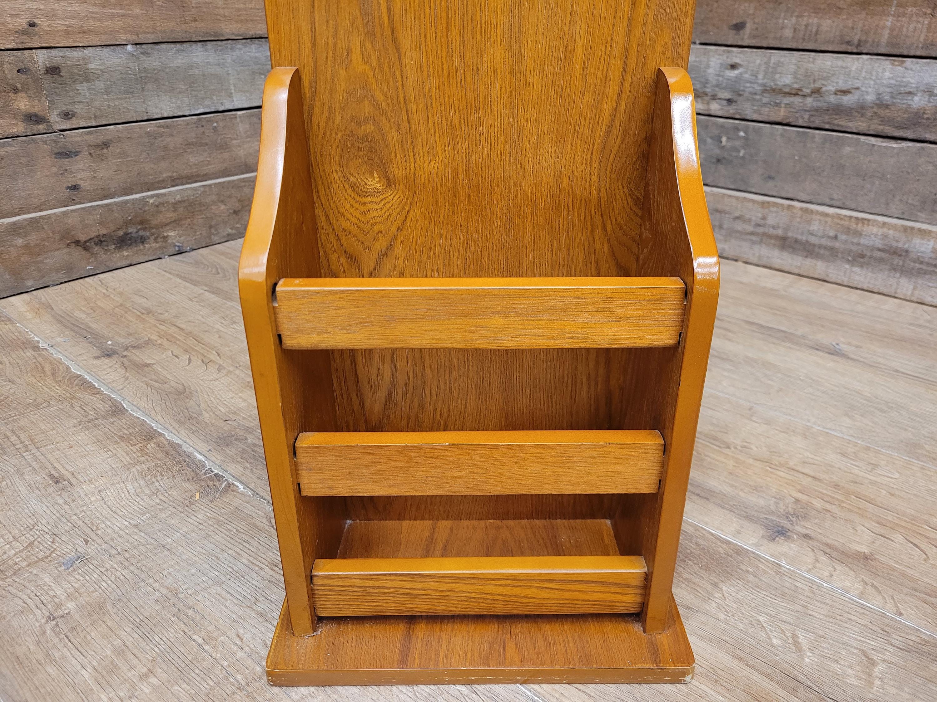 Teak Magazine Rack Side Table Vintage Telephone Stand Lamp Table
