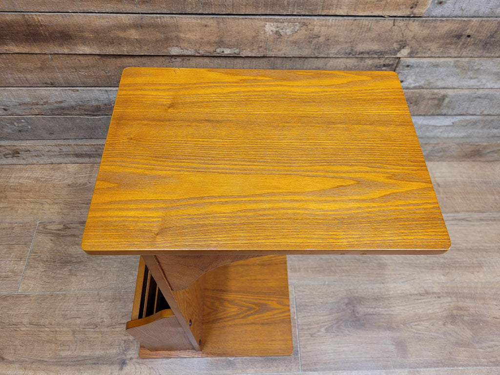 Teak Magazine Rack Side Table Vintage Telephone Stand Lamp Table