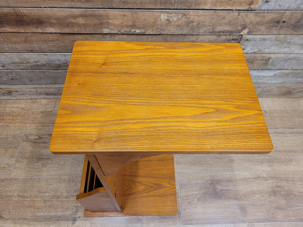 Teak Magazine Rack Side Table Vintage Telephone Stand Lamp Table