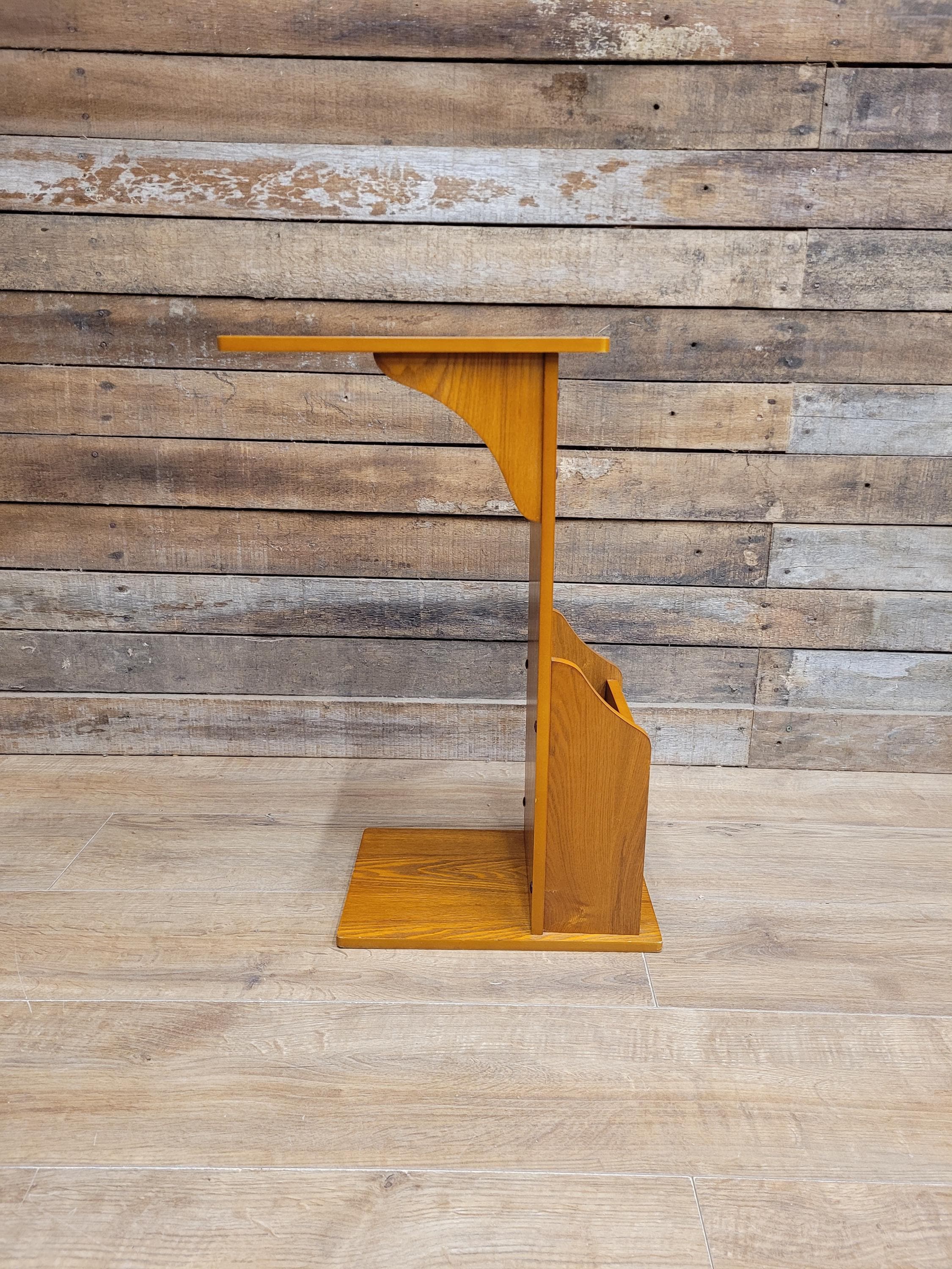 Teak Magazine Rack Side Table Vintage Telephone Stand Lamp Table
