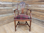 Mahogany Armchair Shield Back Hepplewhite Prince Of Wales Tartan Chair