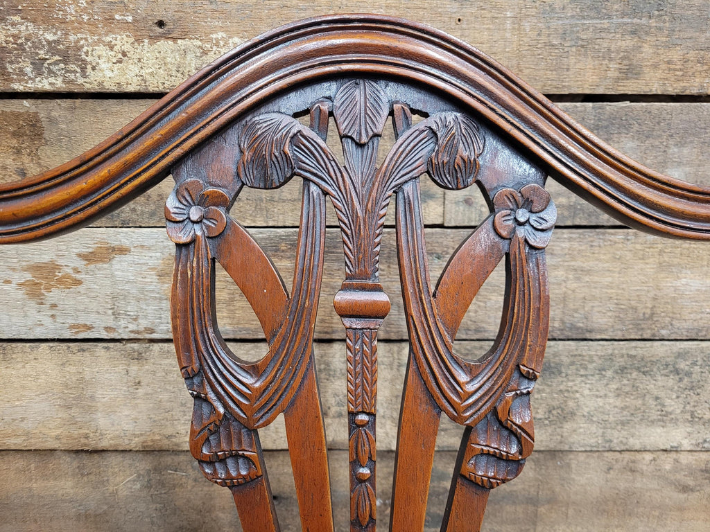 Mahogany Armchair Shield Back Hepplewhite Prince Of Wales Tartan Chair
