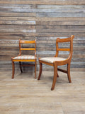 Pair Dining Chairs Mahogany Regency Style Sabre Leg Upholstered Seats