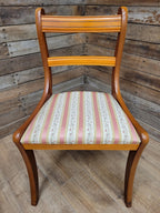 Pair Dining Chairs Mahogany Regency Style Sabre Leg Upholstered Seats