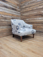 Tub Chair Upholstered Armchair Occasional Chair Clock Print Lounge Seat