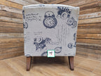 Tub Chair Upholstered Armchair Occasional Chair Clock Print Lounge Seat