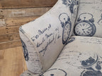 Tub Chair Upholstered Armchair Occasional Chair Clock Print Lounge Seat