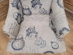 Tub Chair Upholstered Armchair Occasional Chair Clock Print Lounge Seat