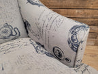 Tub Chair Upholstered Armchair Occasional Chair Clock Print Lounge Seat