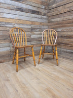Pair Elm Windsor Kitchen Chairs Air Ministry Hoop Back Vintage