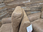 Pair Electric Recliner Faux Leather Armchairs Brown Scroll Arm Lounge