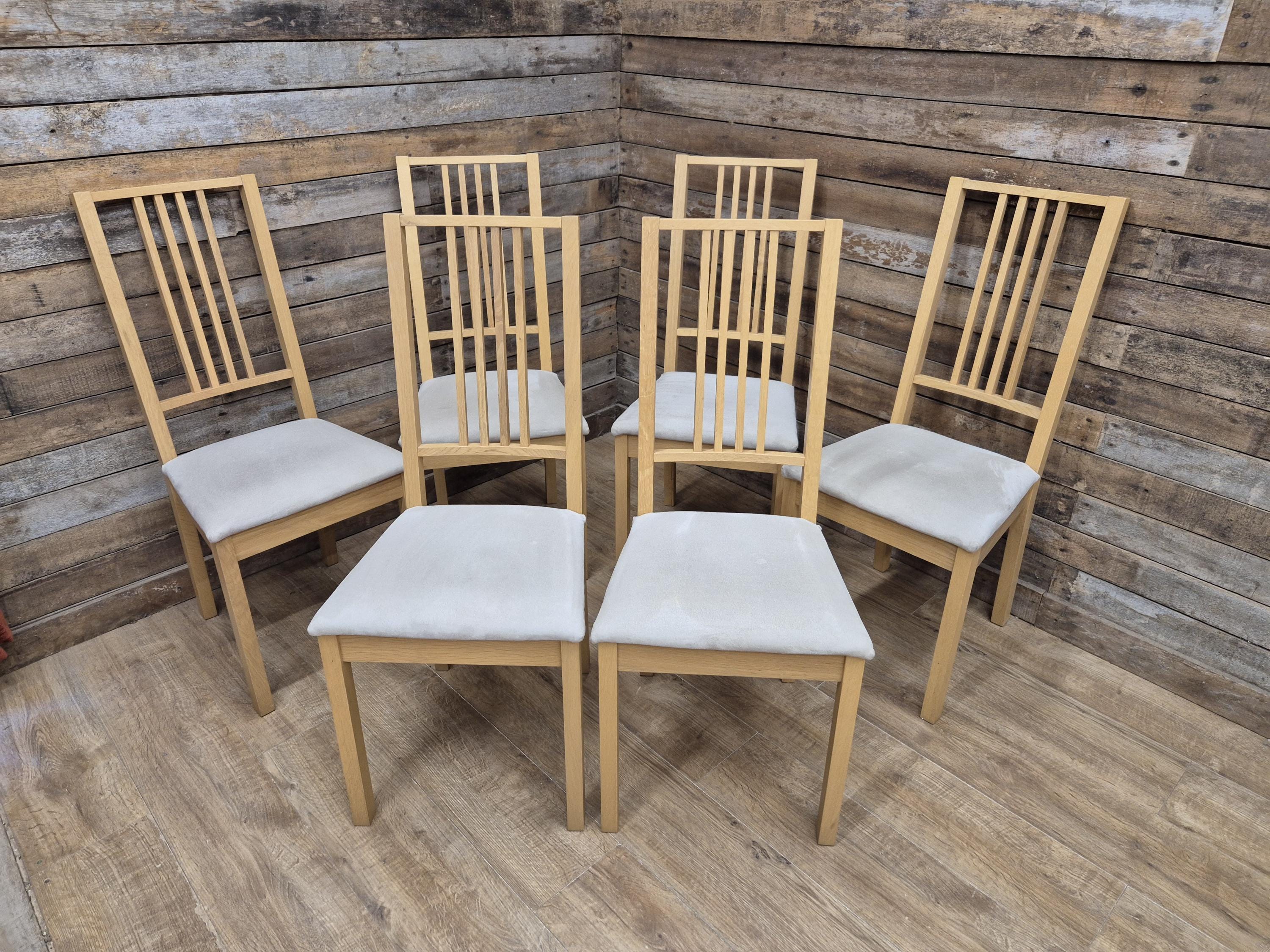 Ikea Borje Oak Dining Chairs Upholstered Seat Set Of Six