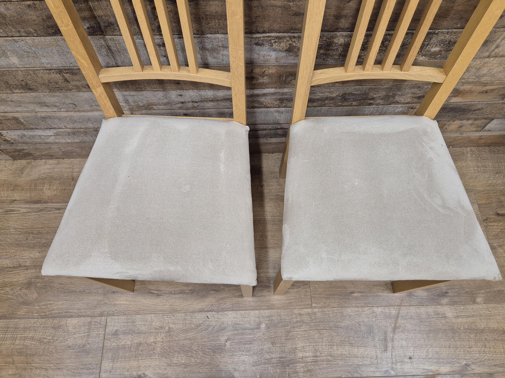 Ikea Borje Oak Dining Chairs Upholstered Seat Set Of Six