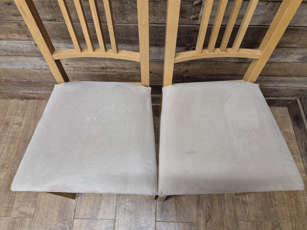 Ikea Borje Oak Dining Chairs Upholstered Seat Set Of Six