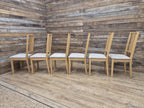 Ikea Borje Oak Dining Chairs Upholstered Seat Set Of Six