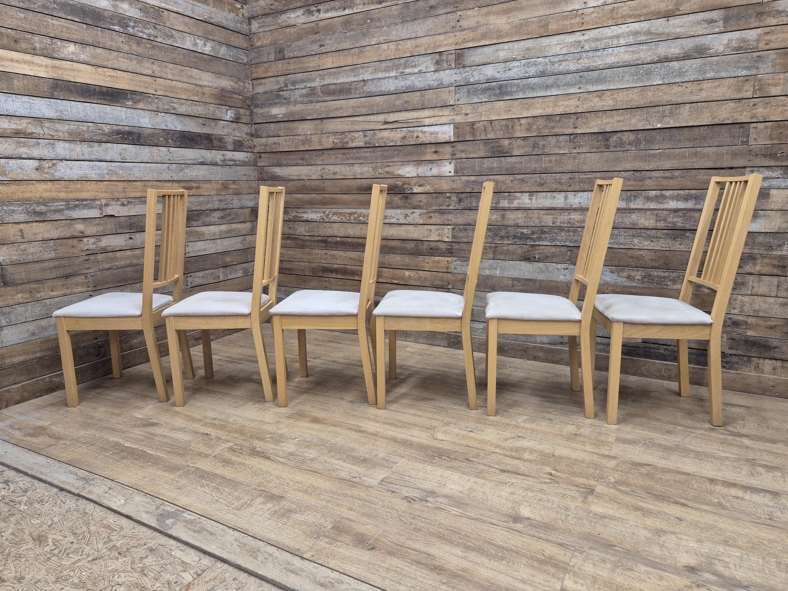 Ikea Borje Oak Dining Chairs Upholstered Seat Set Of Six