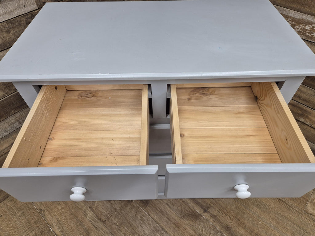 Painted Pine Chest Of Drawers Grey 2 Over 3 Chest Ceramic Handles