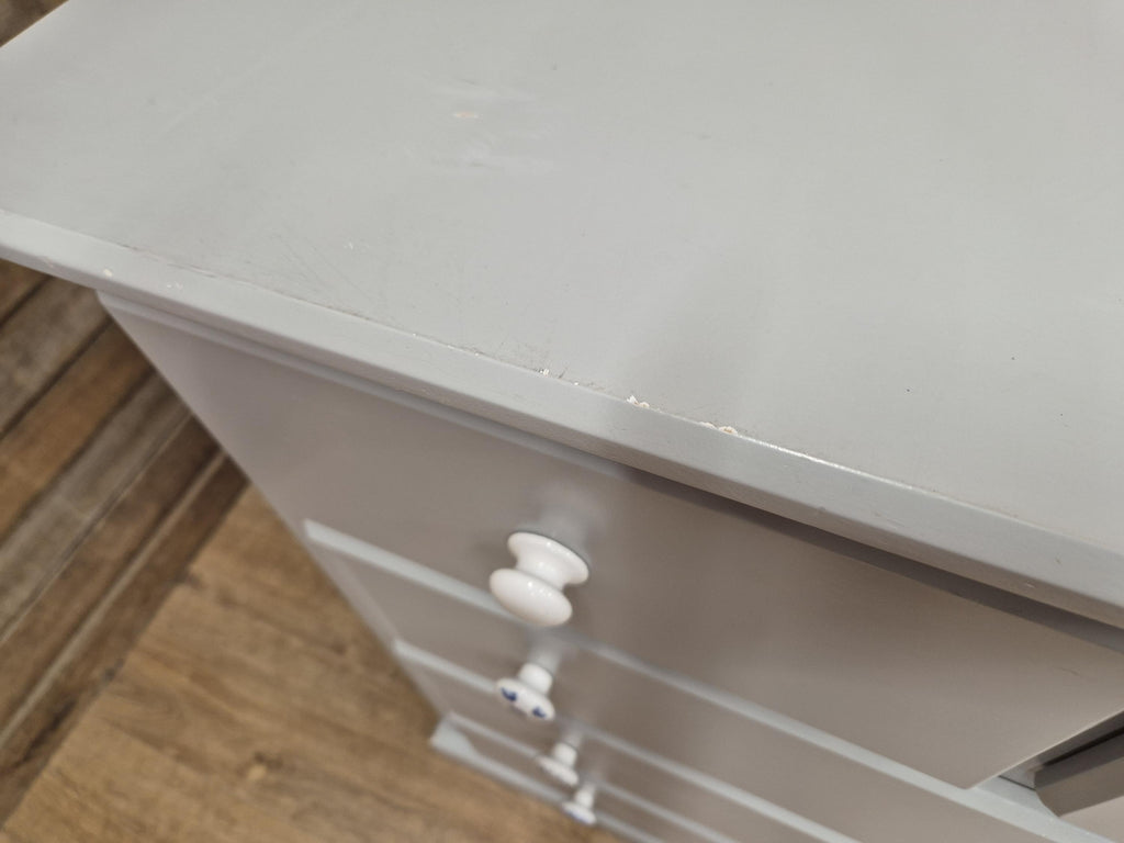 Painted Pine Chest Of Drawers Grey 2 Over 3 Chest Ceramic Handles