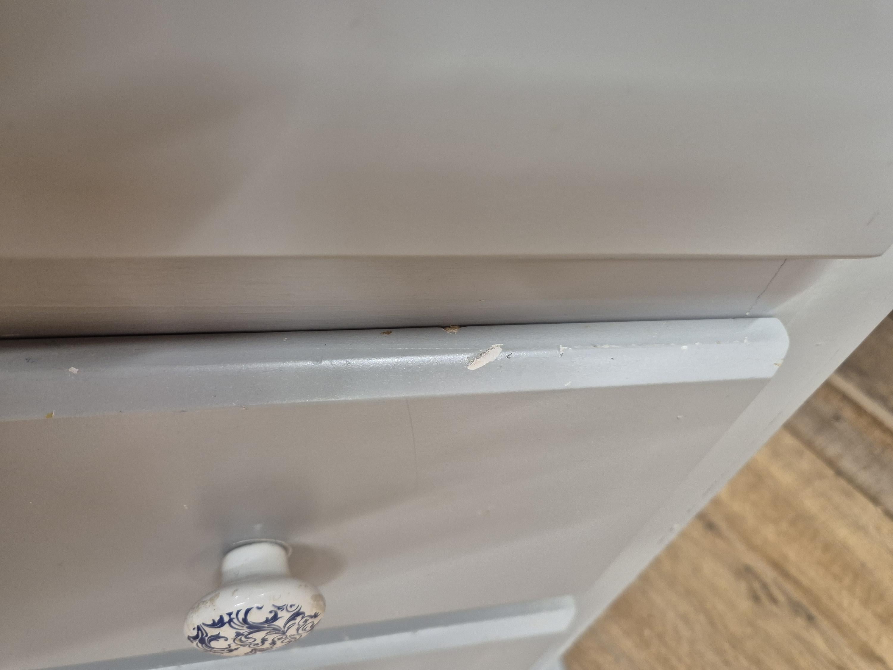 Painted Pine Chest Of Drawers Grey 2 Over 3 Chest Ceramic Handles