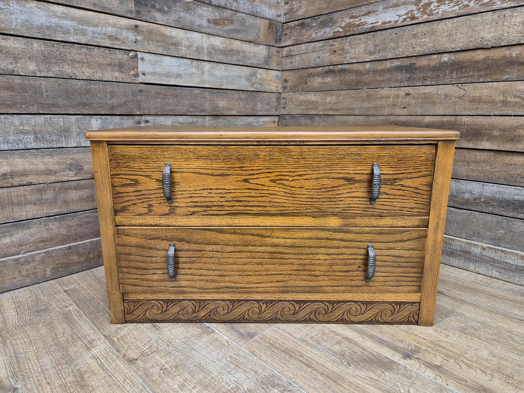 Lebus Oak Two Drawer Blanket Box Storage Chest
