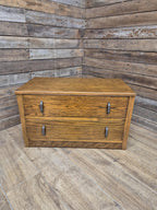 Lebus Oak Two Drawer Blanket Box Storage Chest