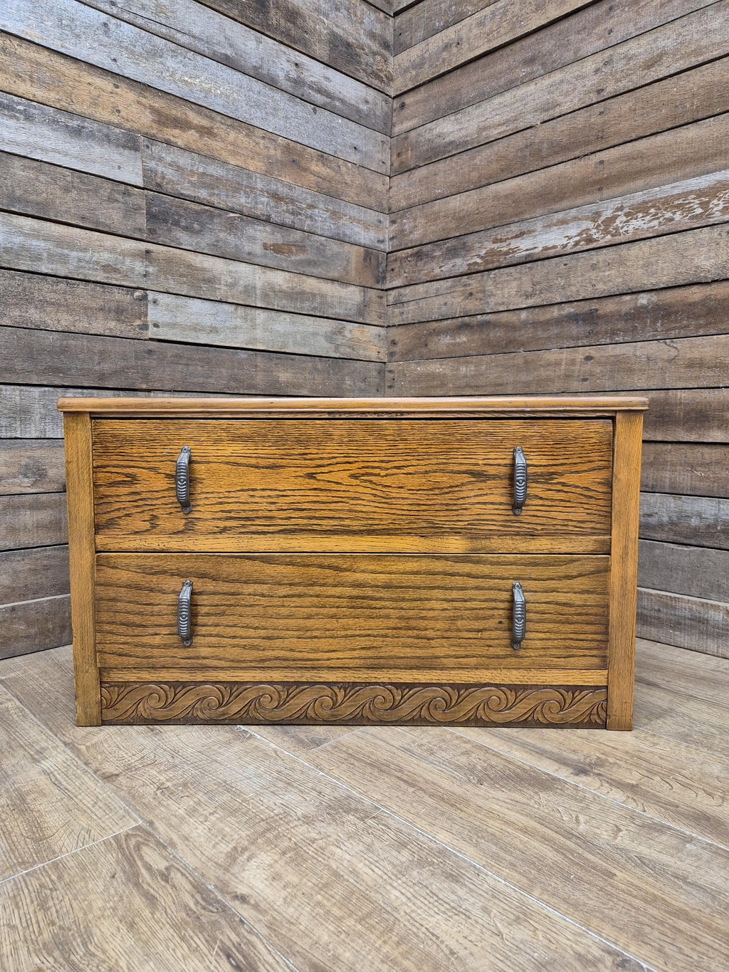 Lebus Oak Two Drawer Blanket Box Storage Chest