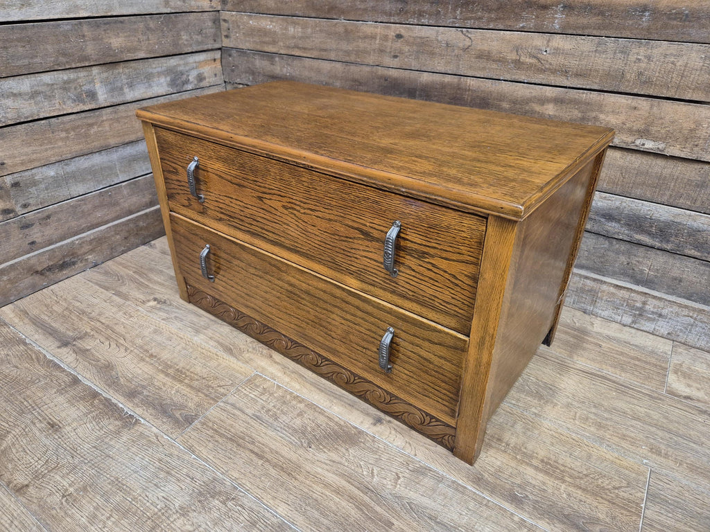 Lebus Oak Two Drawer Blanket Box Storage Chest