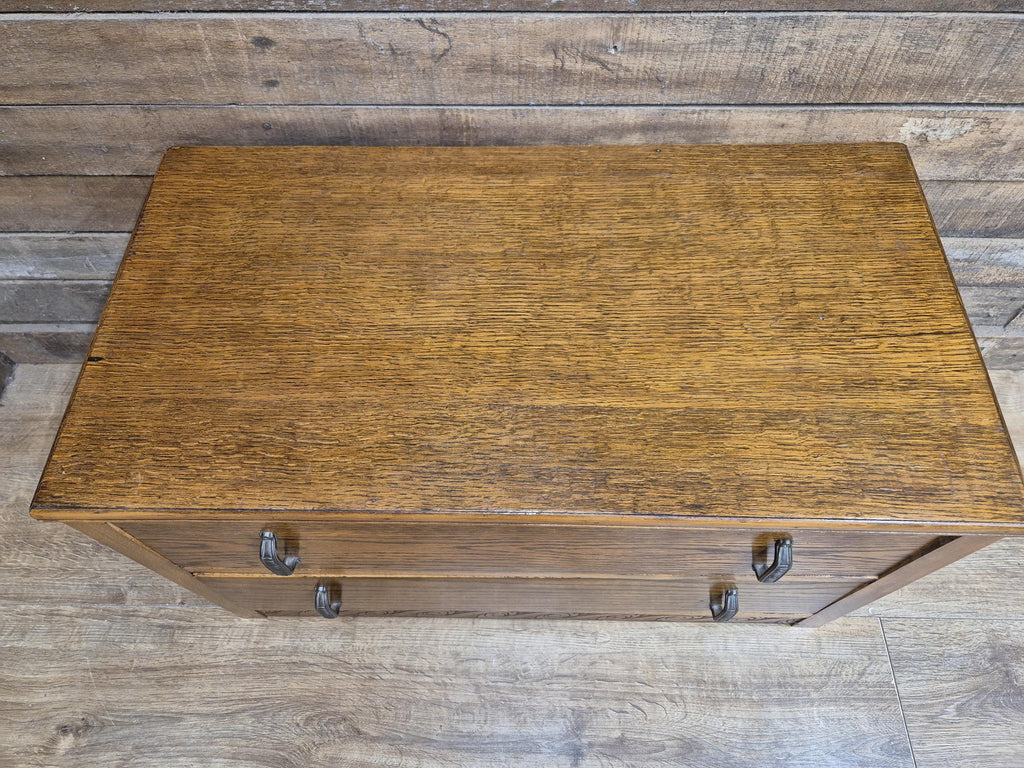 Lebus Oak Two Drawer Blanket Box Storage Chest