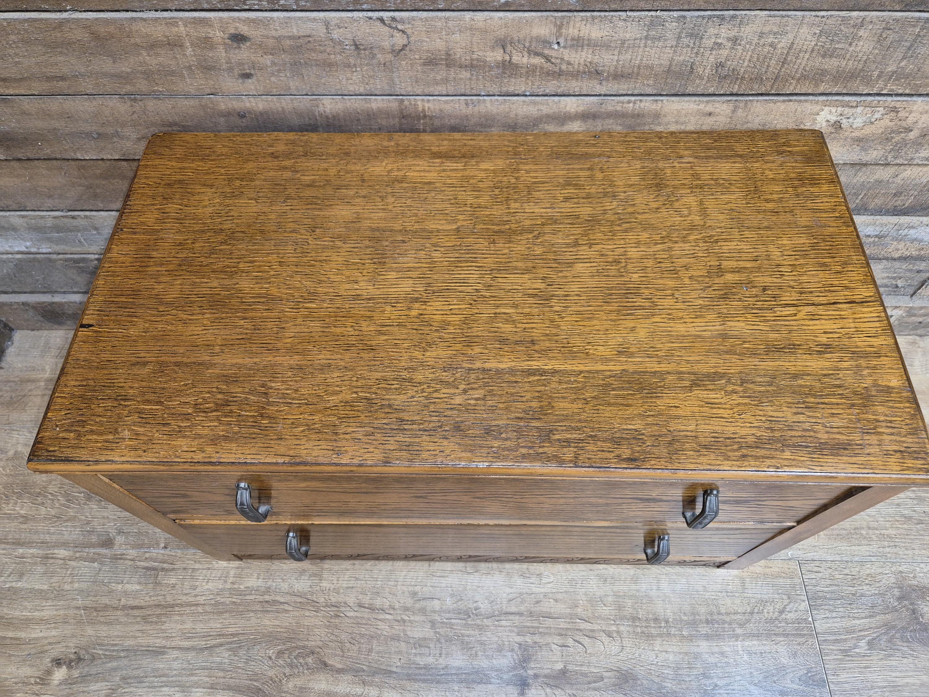 Lebus Oak Two Drawer Blanket Box Storage Chest