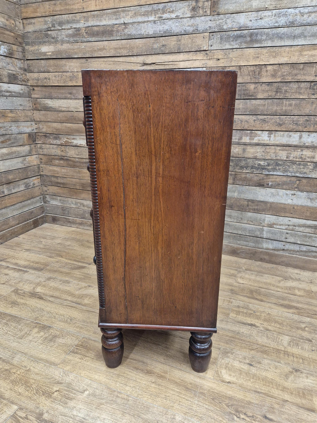 Mahogany Bow Front Chest Of Drawers Regency Style Five Drawer