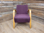 IKEA Bentwood Armchair Halabala Style Lounge Chair Purple Fabric