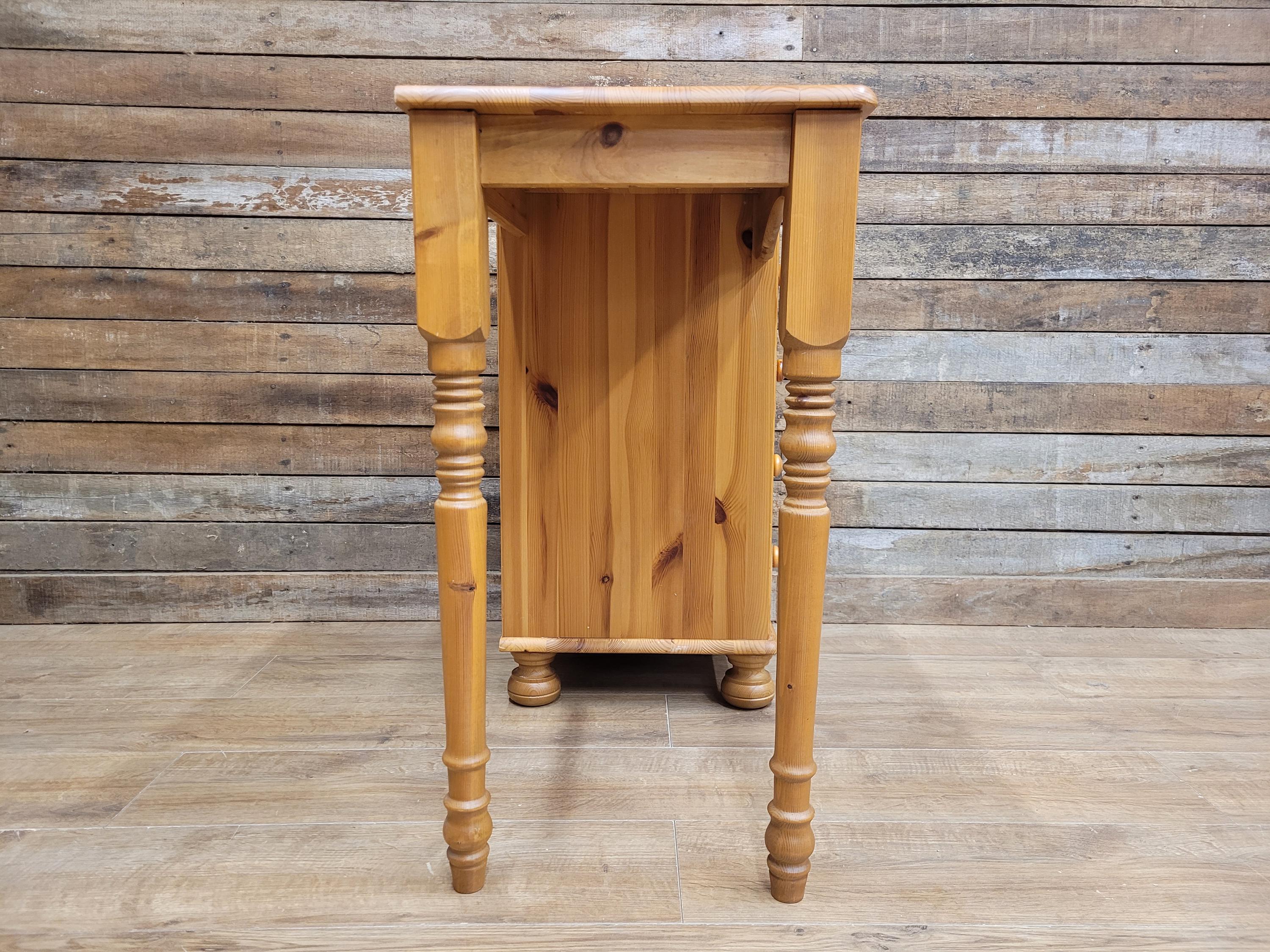 Pine Computer Desk Four Drawer Rustic Farmhouse Writing Table
