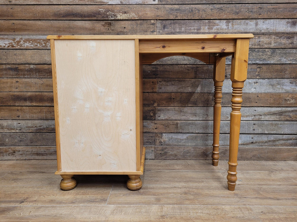 Pine Computer Desk Four Drawer Rustic Farmhouse Writing Table