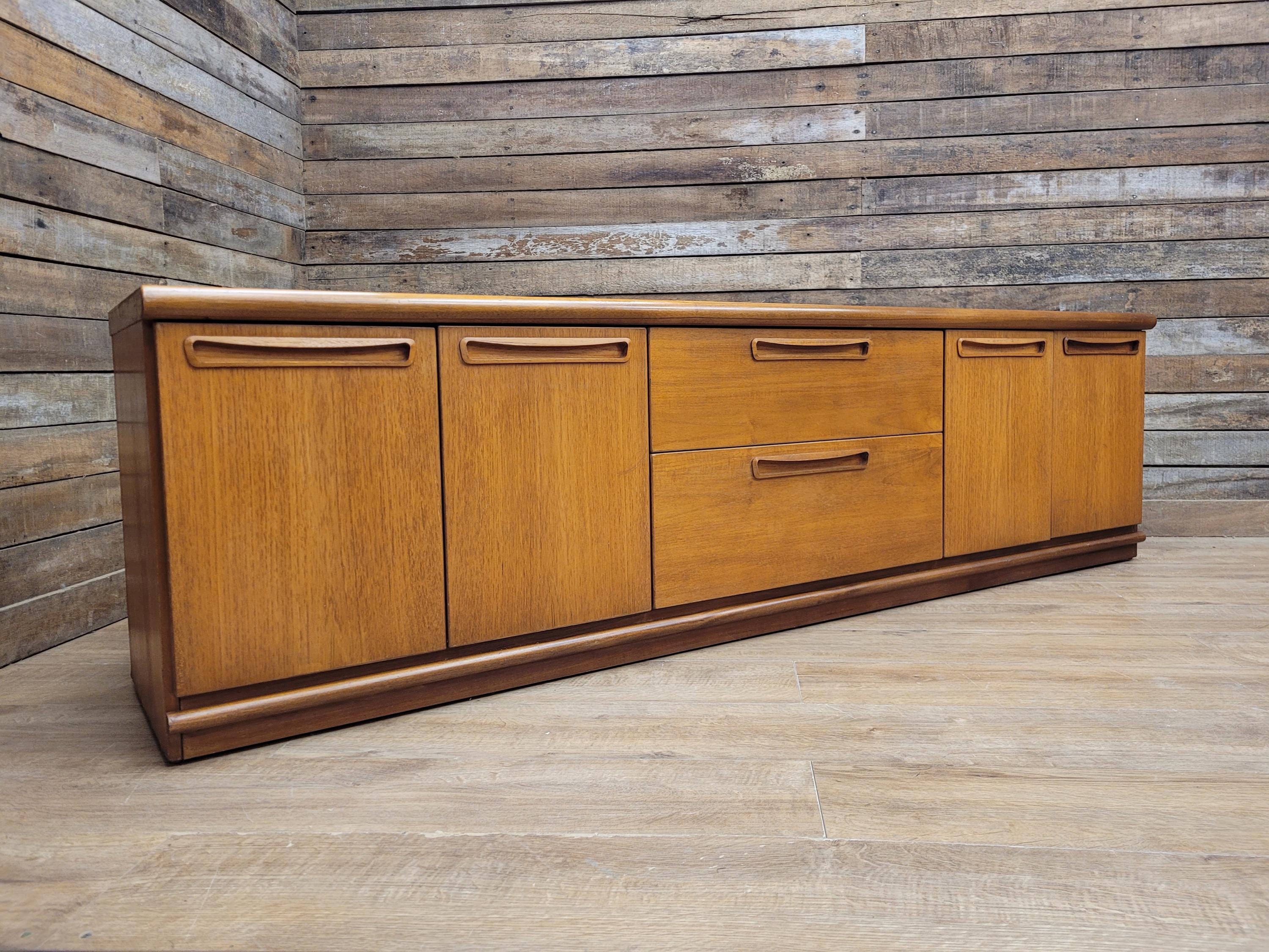 Teak Sideboard Mid Century Drawers Credenza Retro Long John MCM Cupboard