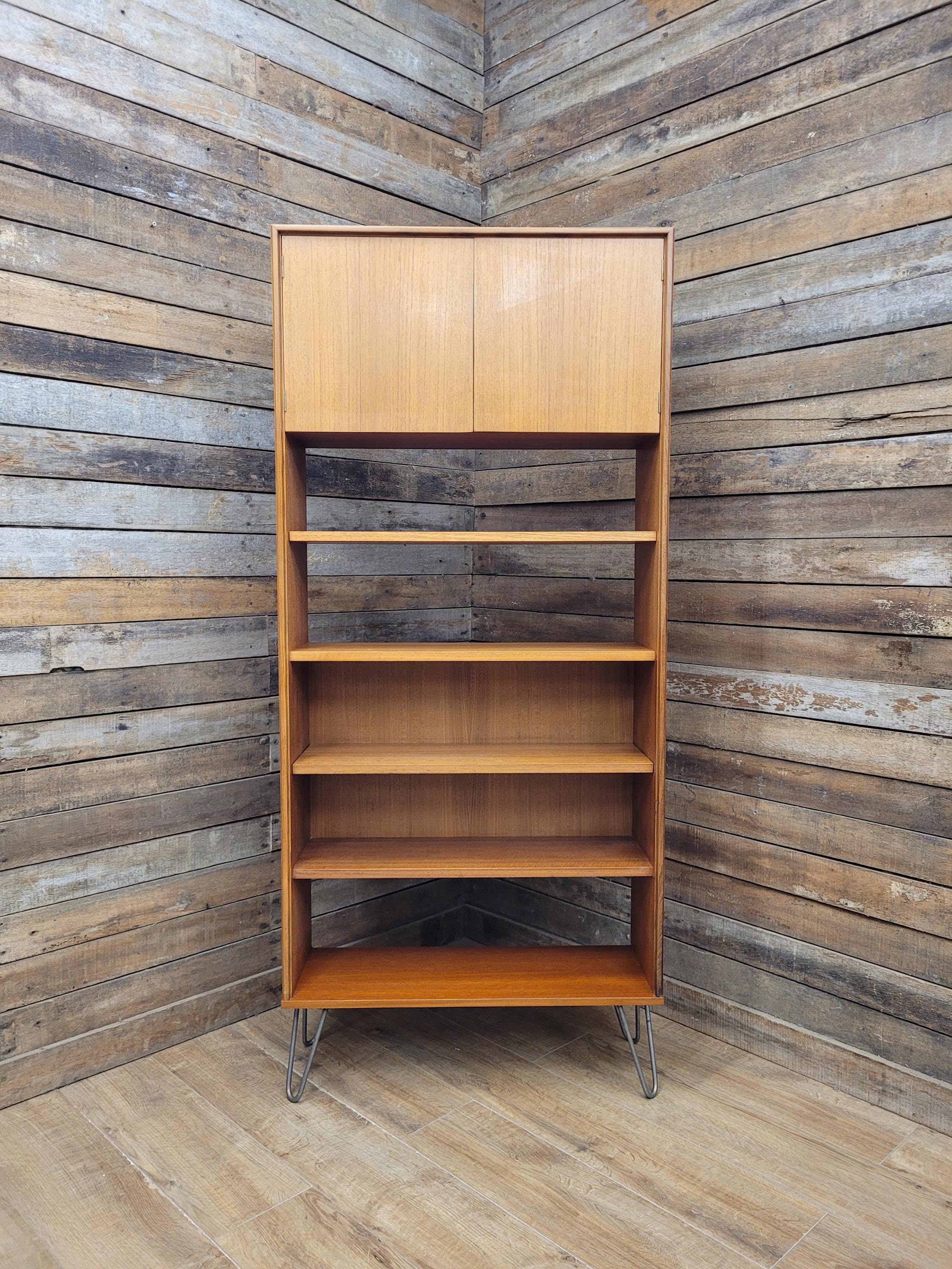 G Plan Bookcase Teak Mid Century Hairpin Leg Shelving Cabinet Retro Chic