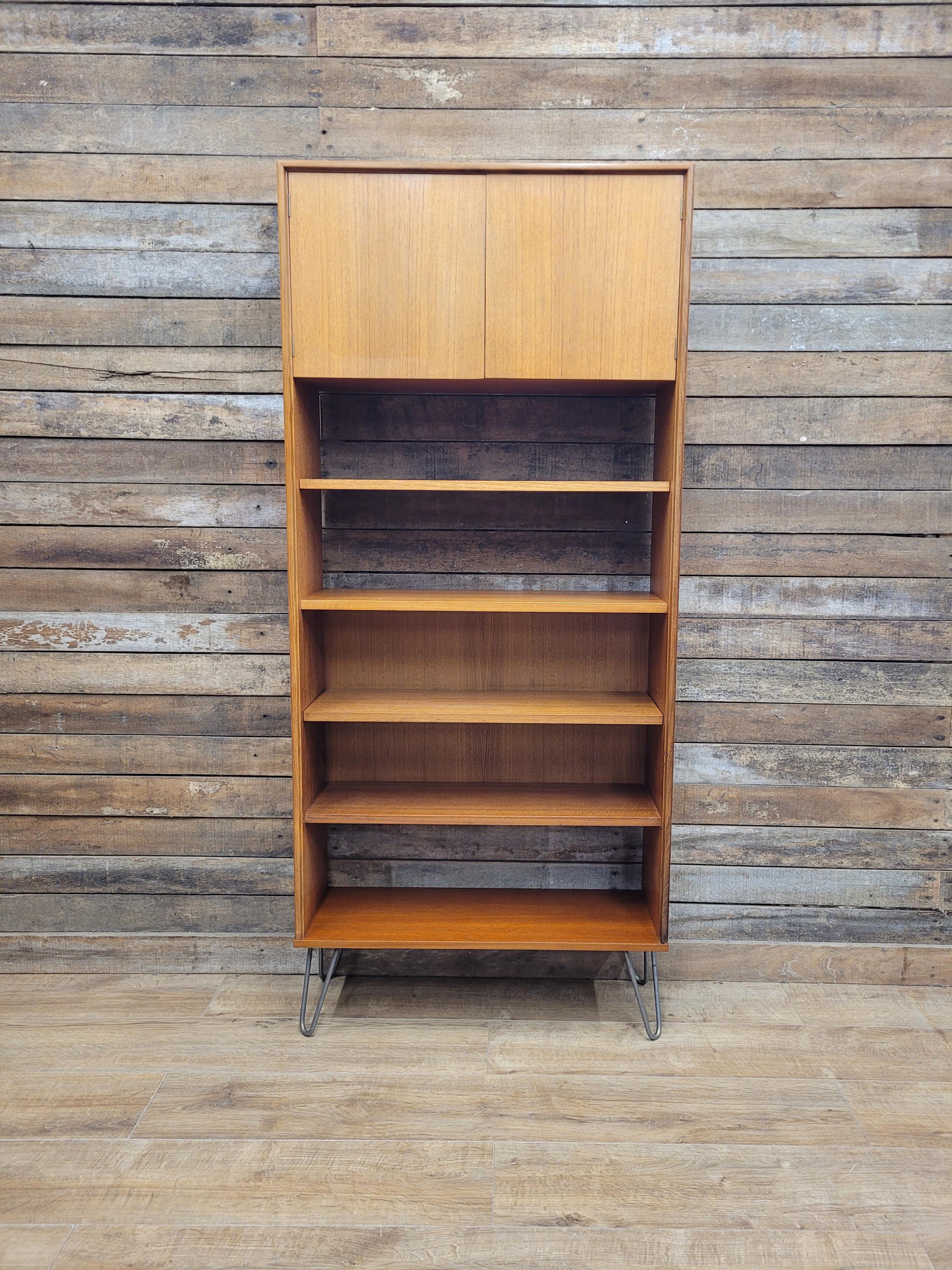G Plan Bookcase Teak Mid Century Hairpin Leg Shelving Cabinet Retro Chic