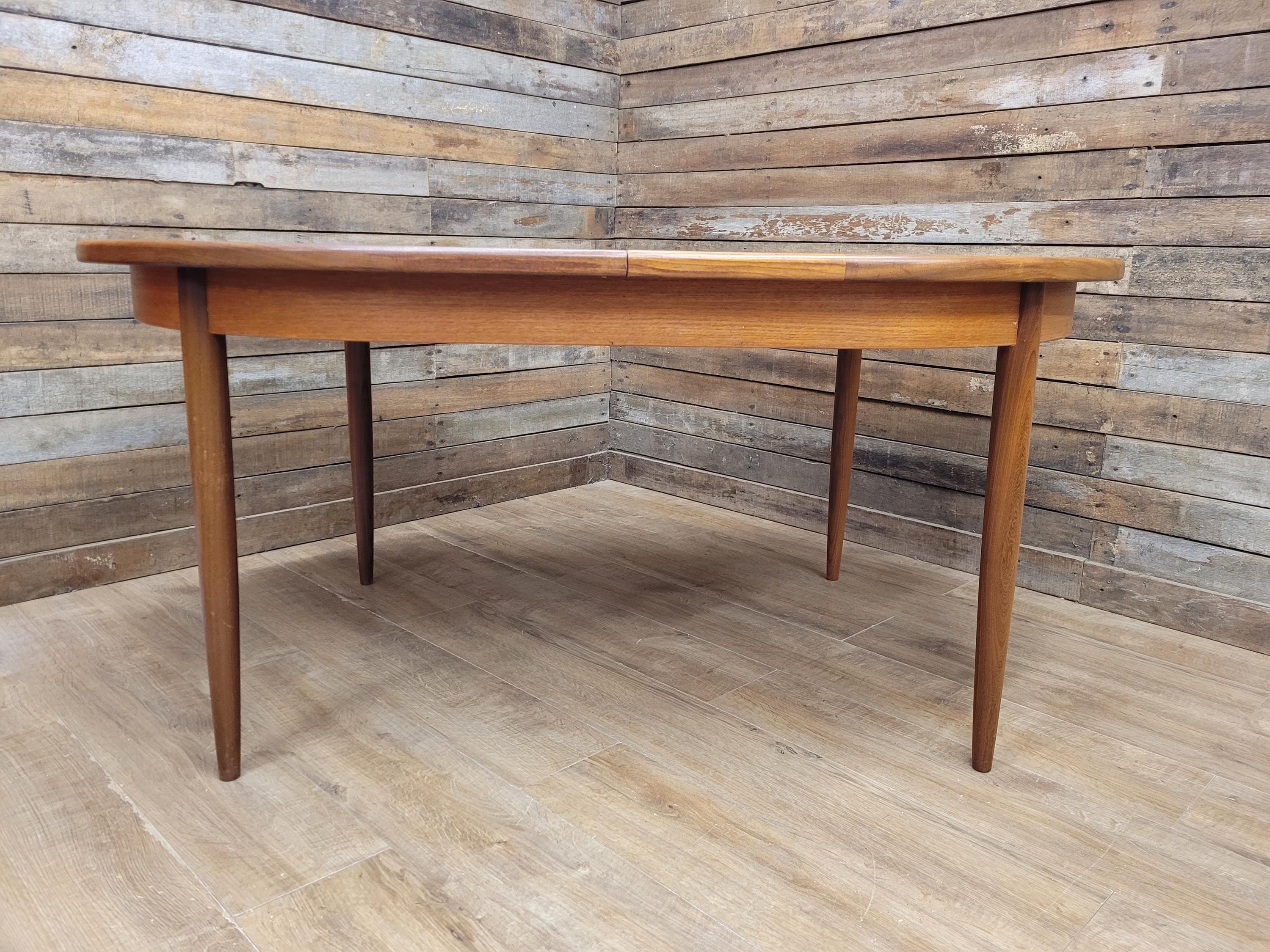 G Plan Fresco Dining Table Teak Mid Century Oval Extending Vintage