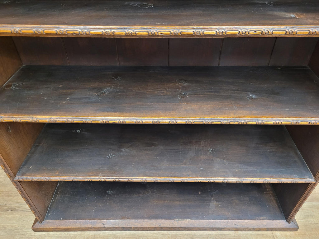 Victorian Oak Open Bookcase Antique Five Shelf Display Cabinet