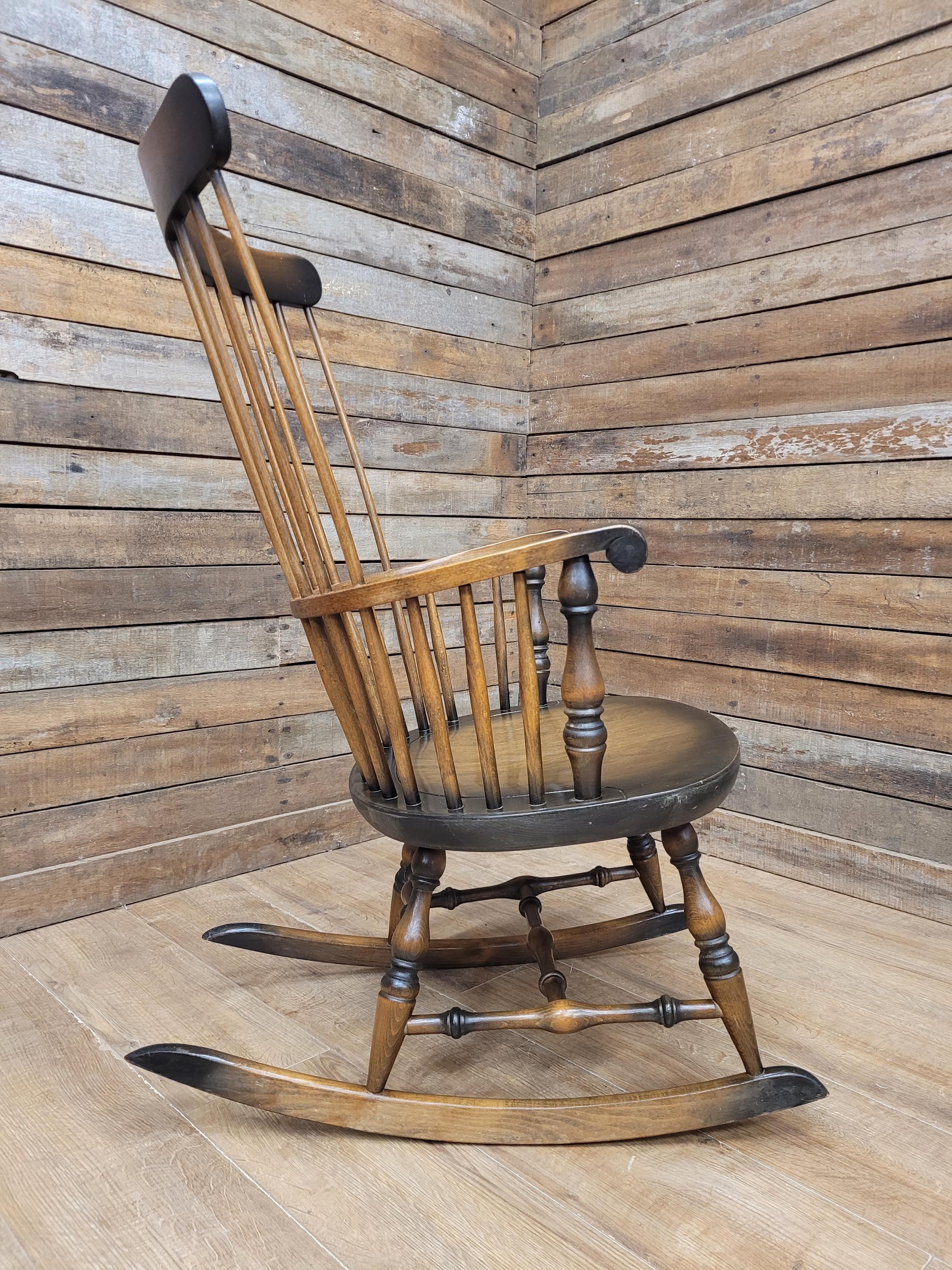 Sack Back Windsor Rocking Chair High Back Smokers Bow Armchair