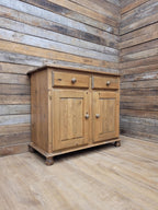 Pine Sideboard Cupboard Rustic Farmhouse Two Drawer Two Door Cabinet