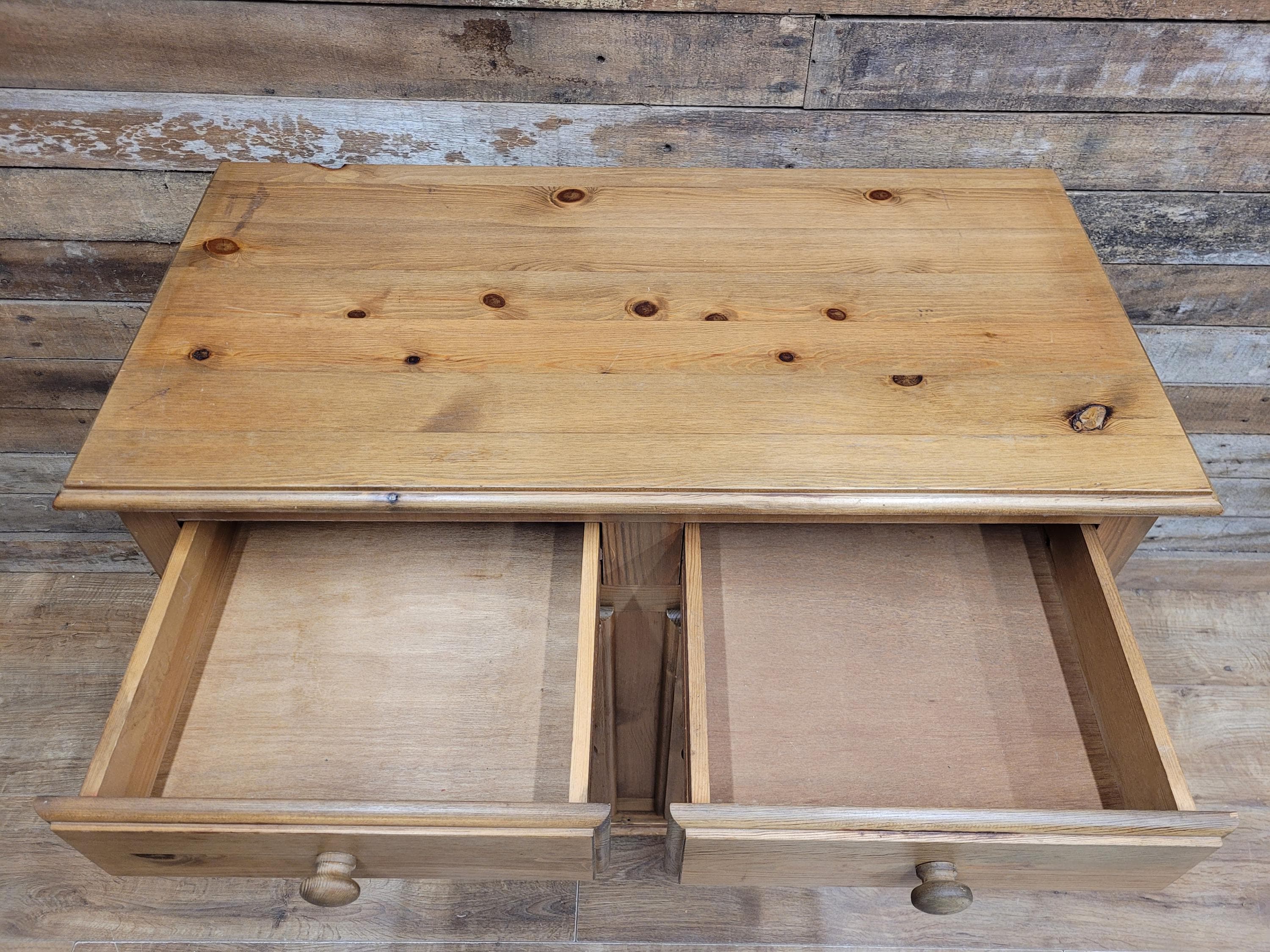 Pine Sideboard Cupboard Rustic Farmhouse Two Drawer Two Door Cabinet