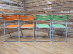 IKEA Folding Chairs Plastic Metal Stackable Dining Kitchen Set Four