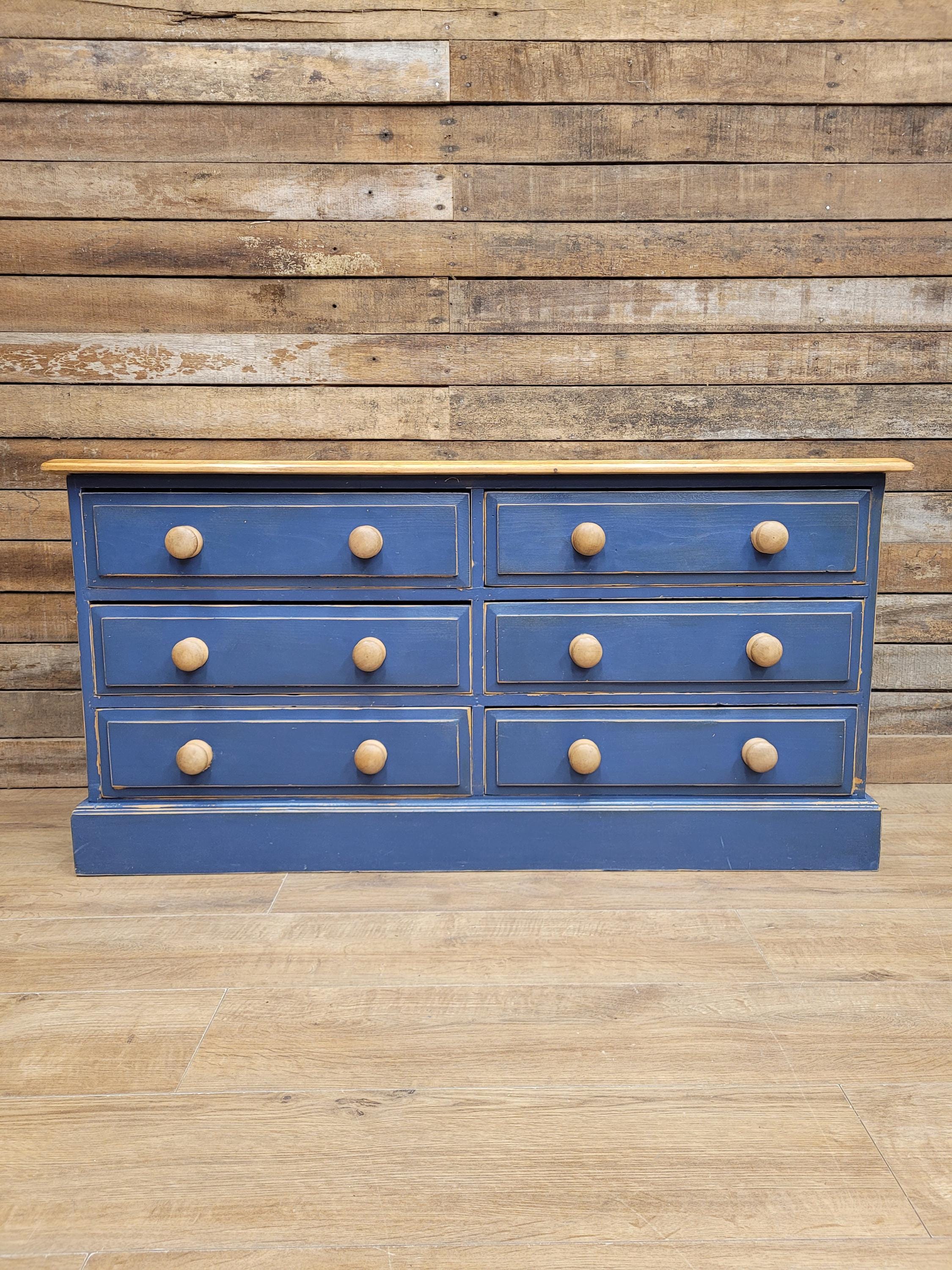 Pine Six Drawer Painted Dresser Sideboard Country Farmhouse Storage