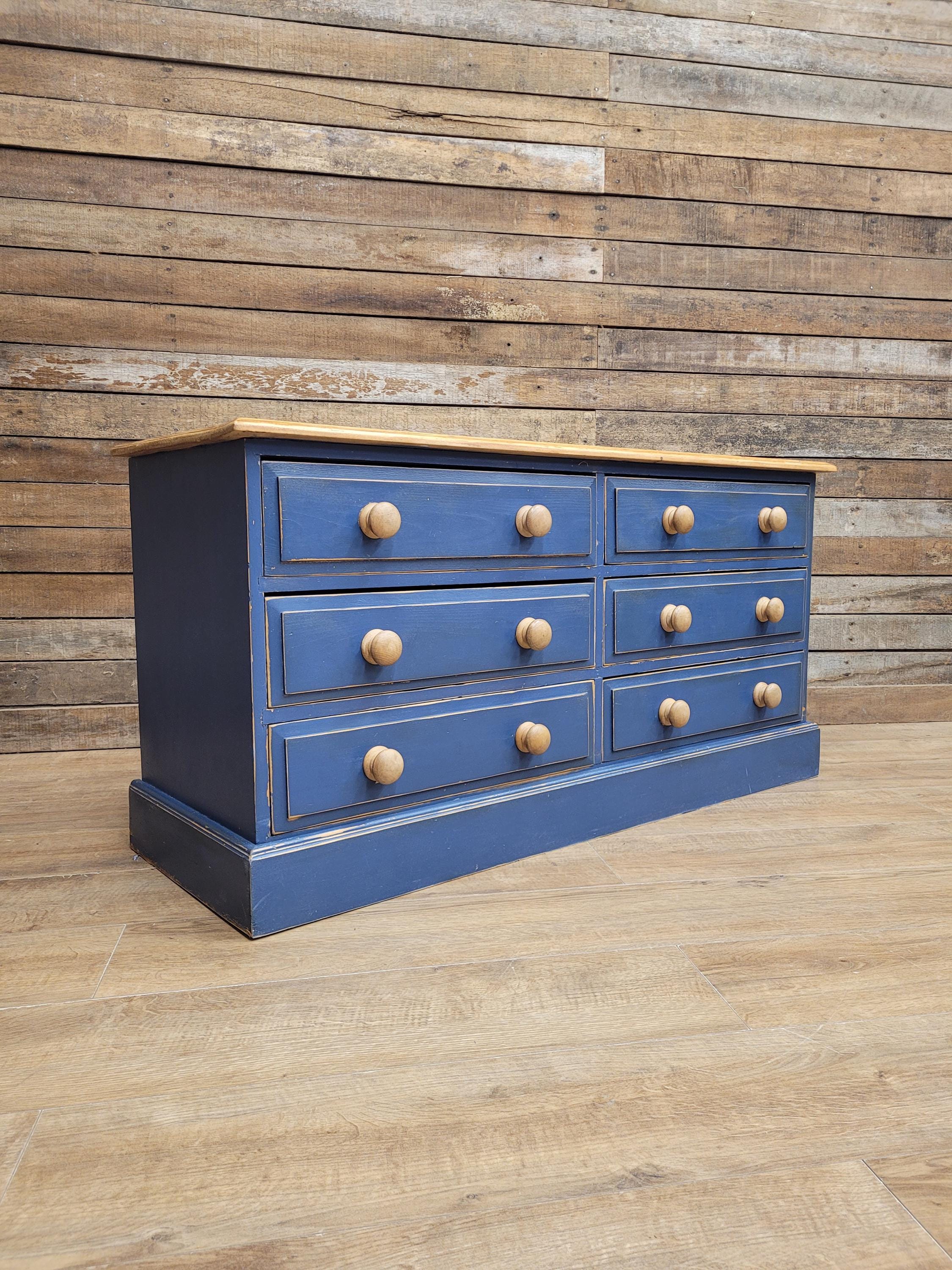 Pine Six Drawer Painted Dresser Sideboard Country Farmhouse Storage