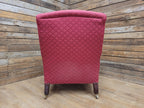 Victorian Armchair Mahogany Upholstered Library Lounge Chair Castors